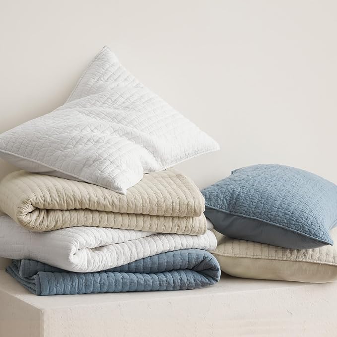 100% Cotton Cross Stitch 3-Piece Quilt Set, Bright White | 100% Cotton - Image 6