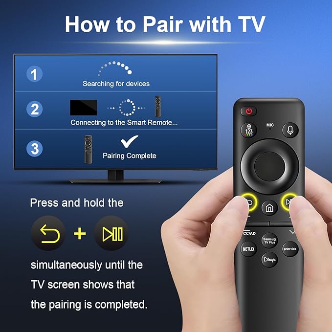 BN59-01432A TM2360E Rechargeable Voice Remote for Samsung Smart TVs, Replacement for All 2021–2025 Samsung TV Remote Control with Solar Charging and Voice Search