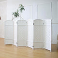 6 Panel Rattan Divider Short Room Partition Screen, Double Sided Folding Divider by Furnnylane