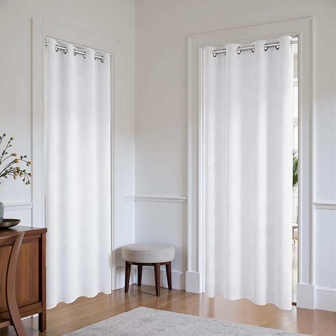 KOUFALL Closet Curtain for Open Closet, Extra 52 Inch Wide 70% Blackout Room - Image 2