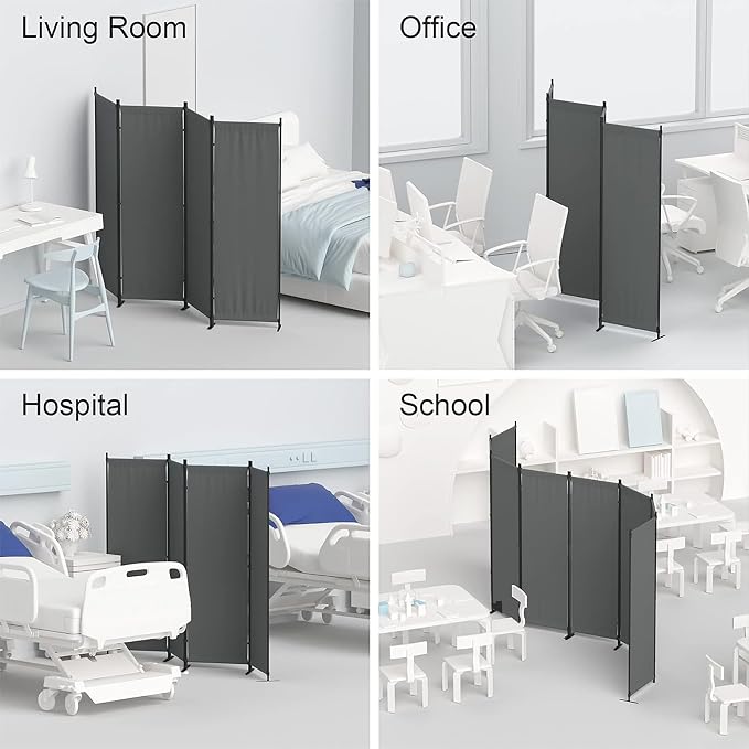 Morngardo Room Divider, Folding Privacy Screens, 4 Panel Room Partitions - Image 5