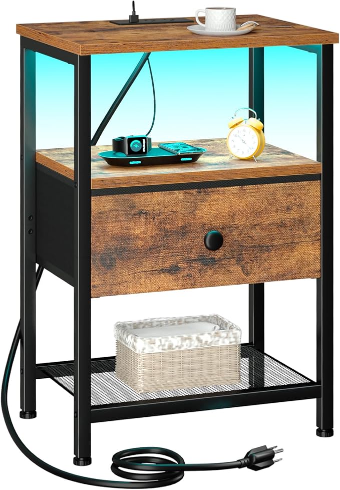 Night Stand, LED Nightstand by LOAKEKEL