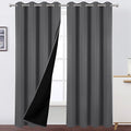 100% Blackout Curtains with Black Lining/52 x 84 Inch/Set of 2 Panels Thermal by Lemomo