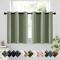 Short Sage Green Half Blackout Curtains W40 x L36 Inch 2 Panels | Thermal by Woaboy