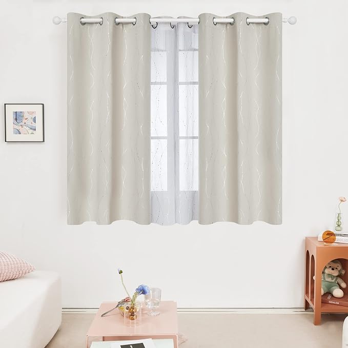 Deconovo Living Room Curtains 63 Inches Long, Thermal Insulated, Room Darkening - Image 2