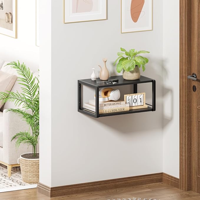 Floating Nightstand Set of 2, Wood Bedside Shelf Wall Mounted Nightstand - Image 6