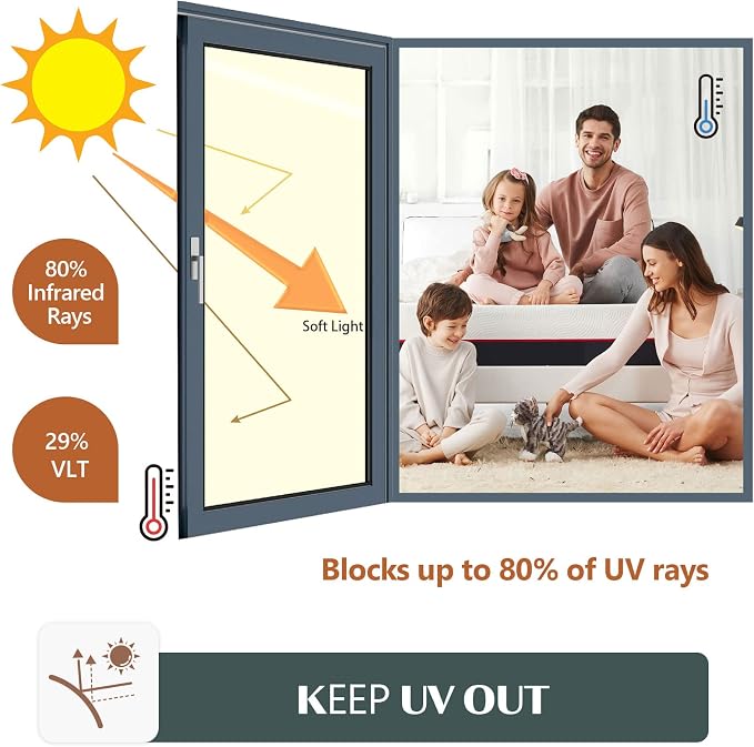 One Way Privacy Window Film Heat Control Mirror Tint 29.5Inx6.5Ft | One Way - Image 3
