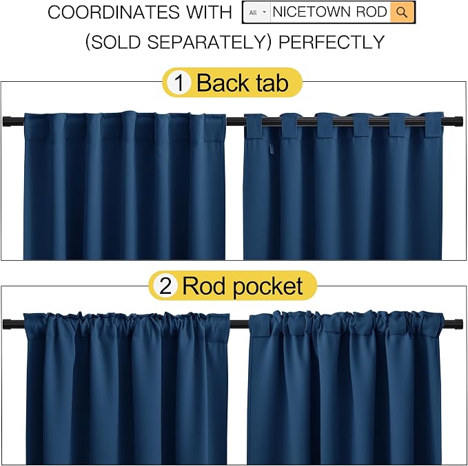 NICETOWN Bedroom Blackout Curtain Panels - Image 3