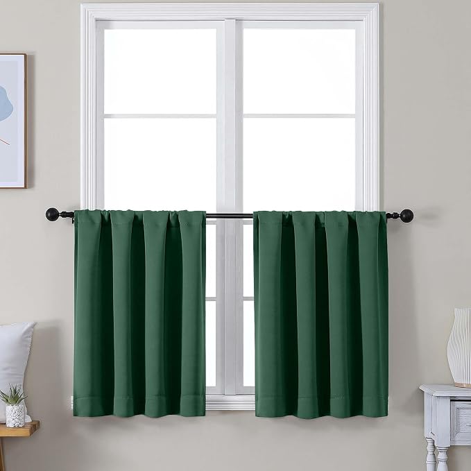 Simplebrand Ava Ever Green Short 30 Inches Blackout Curtain 2 Panels Set by Simplebrand