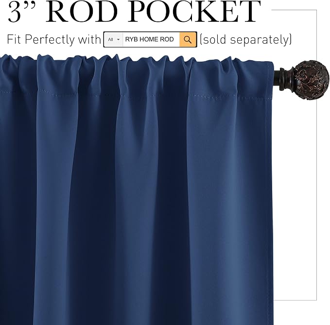 RYB HOME Short Blackout Curtains - Image 2
