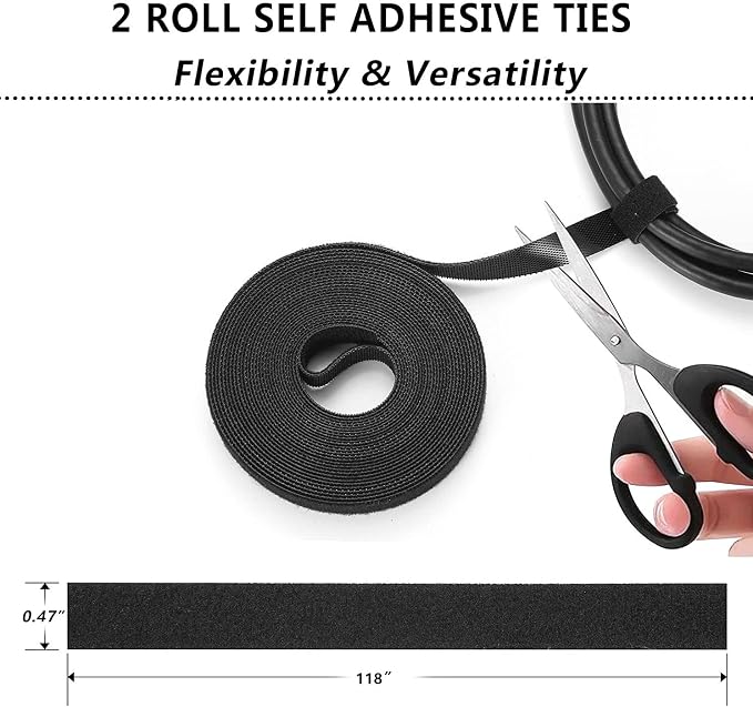 Cord Management Organizer Kit 4 Cable Sleeve split 192PCS Cable Management - Image 6