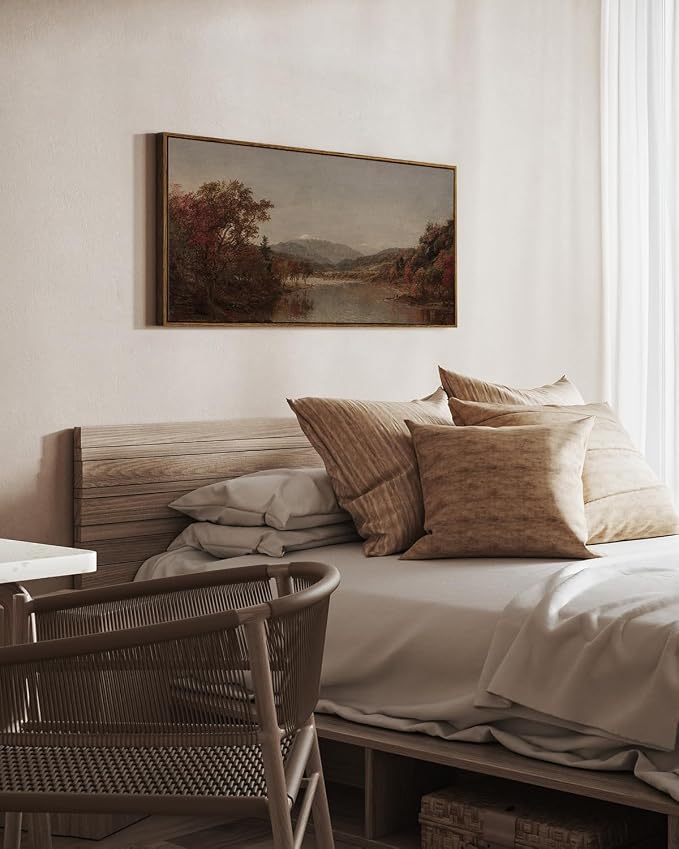 InSimSea Extra Large Framed Vintage Wall Art, Fall Nature Landscape, 20x40In | - Image 2