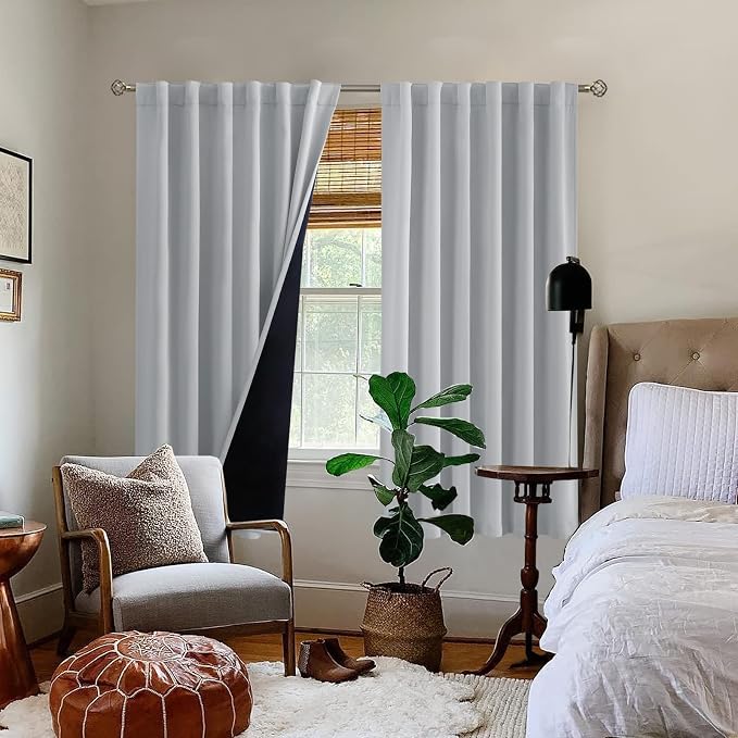 BGment Light Grey 100% Blackout Curtains 63 Inches Long - Image 9