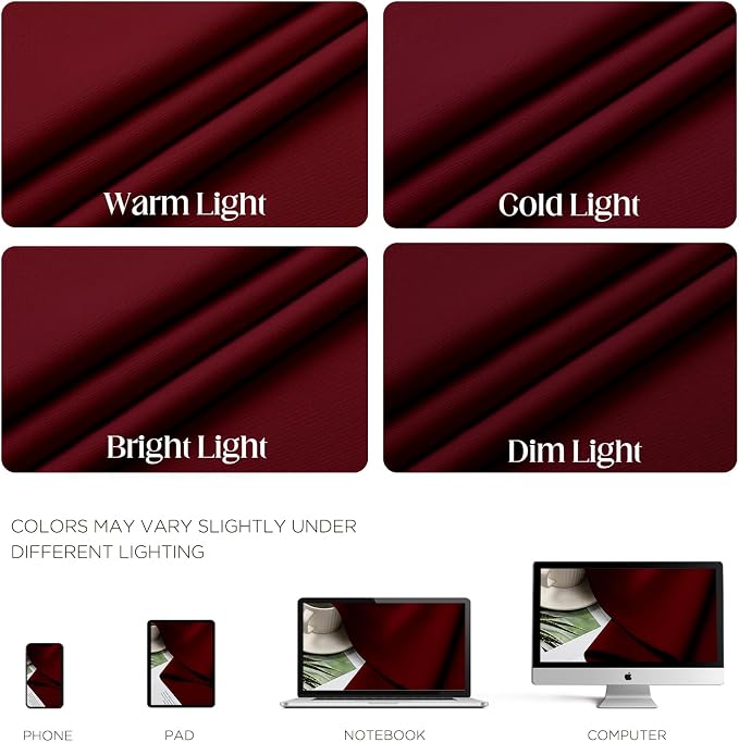 CUCRAF Custom Burgundy Red Blackout Curtains 1 Panel Set, Thermal Insulated - Image 4