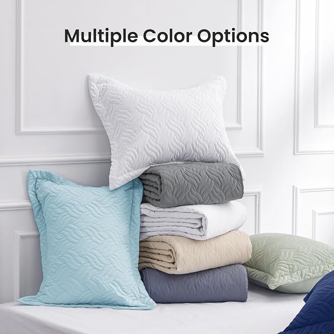 Love's cabin King Size Quilt Set Light Blue Bedspreads - Image 8