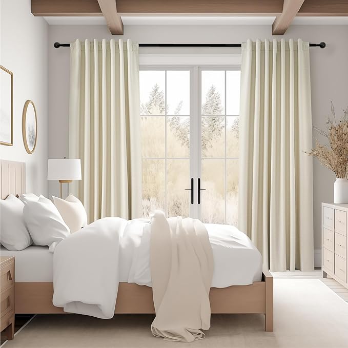 Topfinel Extra Long Total Blackout Linen Ceiling Curtains 108 Inches Long - Image 7