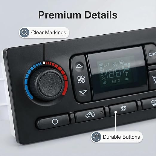 599-211XD A/C Control Switch Air Conditioning Climate Control Module, Front Module Panel for 2003-2004 Chevrolet Silverado Suburban Avalanche Tahoe GMC Sierra Yukon Cadillac Escalade Rainier Hummer