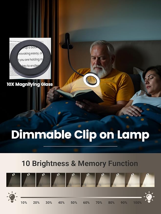 10X Magnifying Glass with Light, 5 Colors+10 Brightness Magnifier with Light | - Image 4
