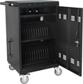 Aokleo Laptop Charging Cart,35 Devices Tablet Storage Carts for pad Up to 16.3" Screen Size, Classroom Computer Mobile Charging Station for Pads, Chromebooks,Laptops, Security Storage(31+4 Bay-Black)