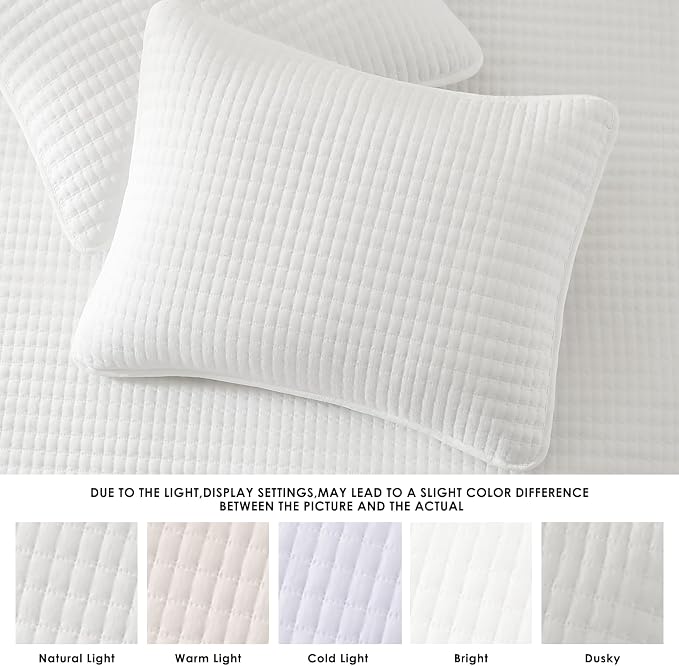 Twin Quilt-Lightweight Bedspreads White Twin Quilt Bedding Set | Soft Coverlet - Image 4