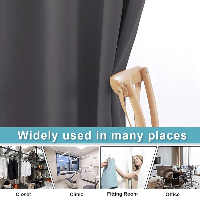 RYB HOME Extra Wide Curtain Blackout Room Divider - Image 4