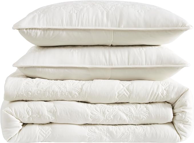 Boho Ivory Quilt Twin Size Bedding Sets - Image 7