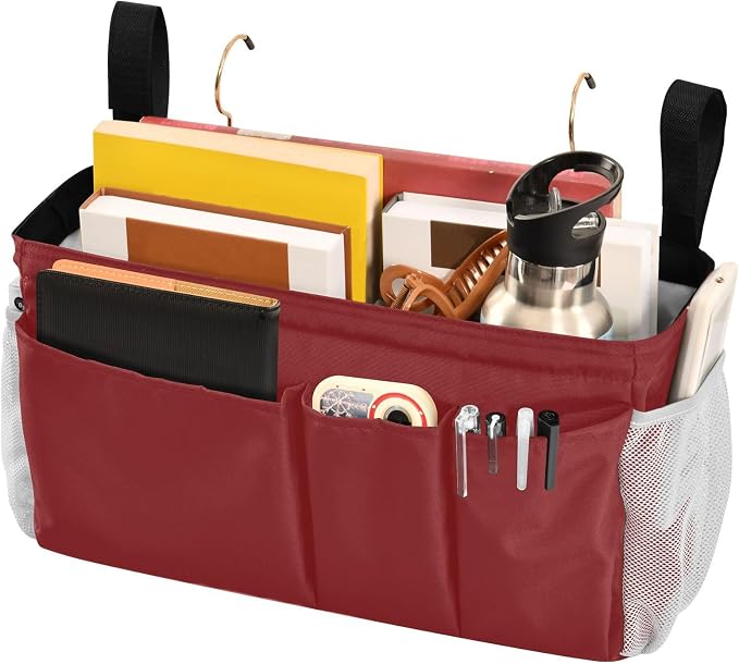 DOMIKING Wine Red Bedside Caddy - Image 3
