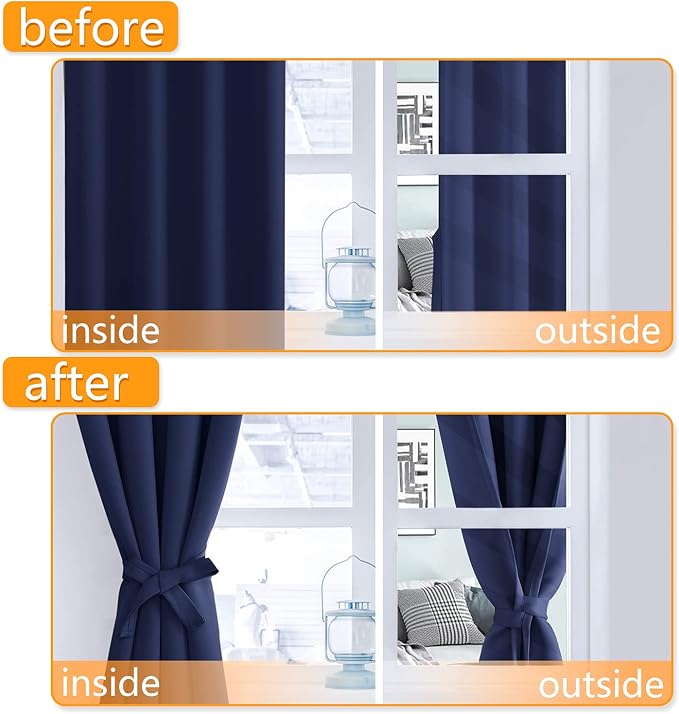 Blackout Curtains for Bedroom, 52 x 84 Inch, 2 Panels | Thermal Insulated & - Image 4