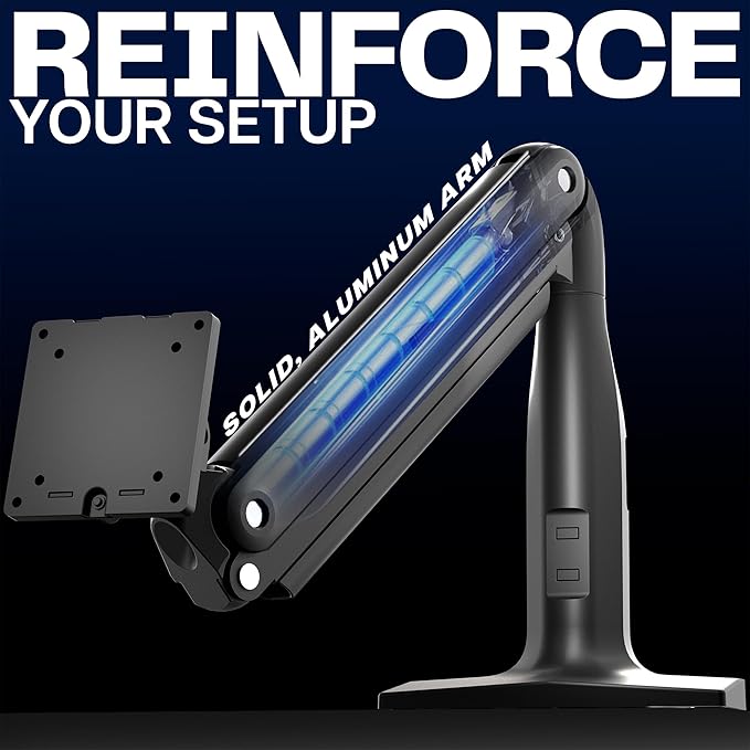 VIVO Aluminum Ultrawide Monitor Stand, Classic, Fits up to 49 inch Computer Screens, Single Articulating Pneumatic Arm, C-Clamp and Grommet Desk Mount, Max VESA 200x100, Black, STAND-V100H