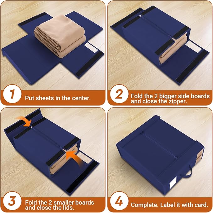 StorageTastic 6 Pack Bed Sheet Closet Organizers and Storage, Sturdy Foldable - Image 4