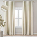 Topfinel Extra Long Total Blackout Linen Ceiling Curtains 108 Inches Long by Topfinel