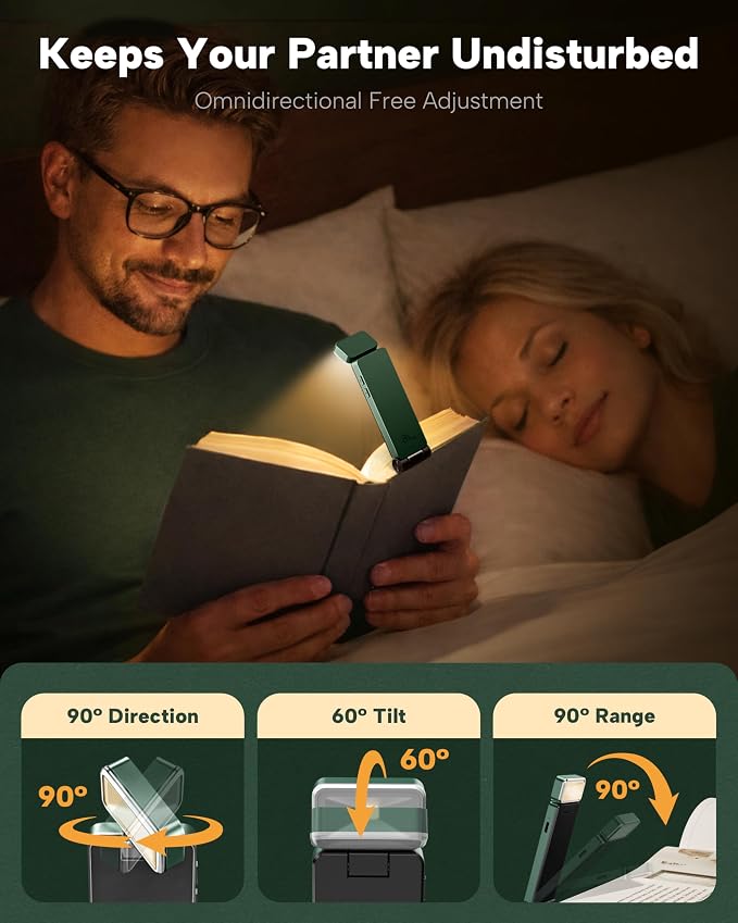86lux Book Light, Rechargeable Clip-On LED Reading Light - Image 4