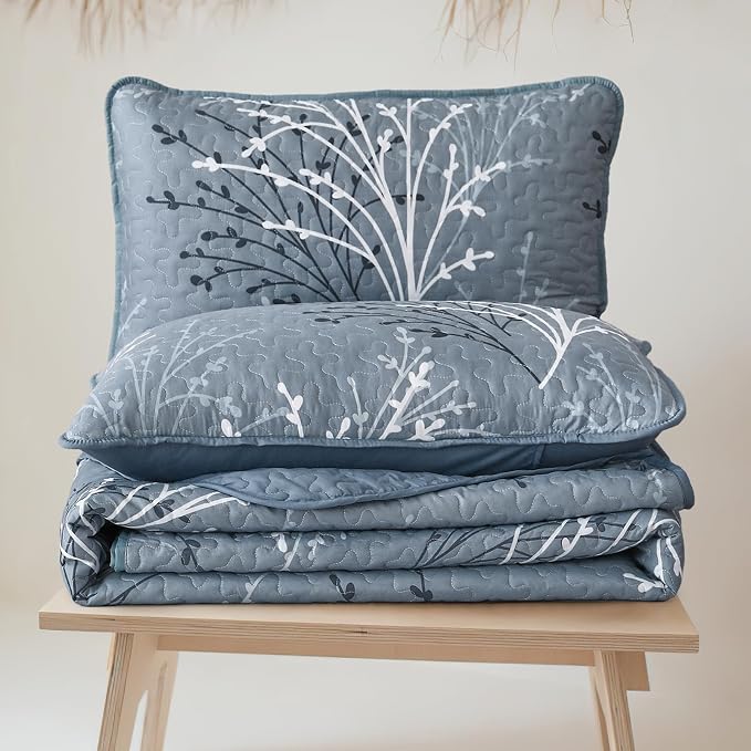 DJY Quilt Set Queen Size, Branch Floral Bedding Set - Image 7
