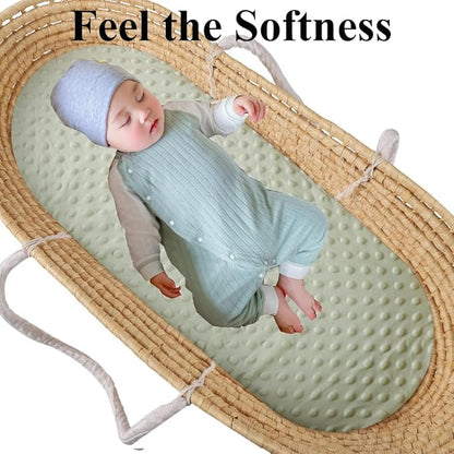 Dot Bassinet Sheet Set 2 Pack Stretch Fitted Cradle Sheets,Ultra Soft,Universal Fit Oval Rectangle Hourglass Pad/Mattress, for Baby Girls and Boys Light Green Dinosaur