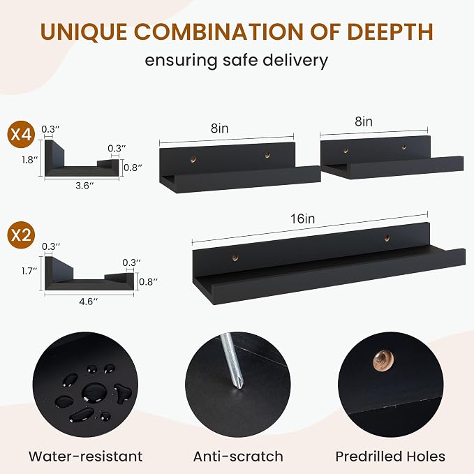 Picture Ledge Shelf, Floating Shelves - Image 3