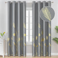 Grey Blackout Curtains for Bedroom 90 Inches Long, Room Darkening Grommet by ESTELARTEXTILER