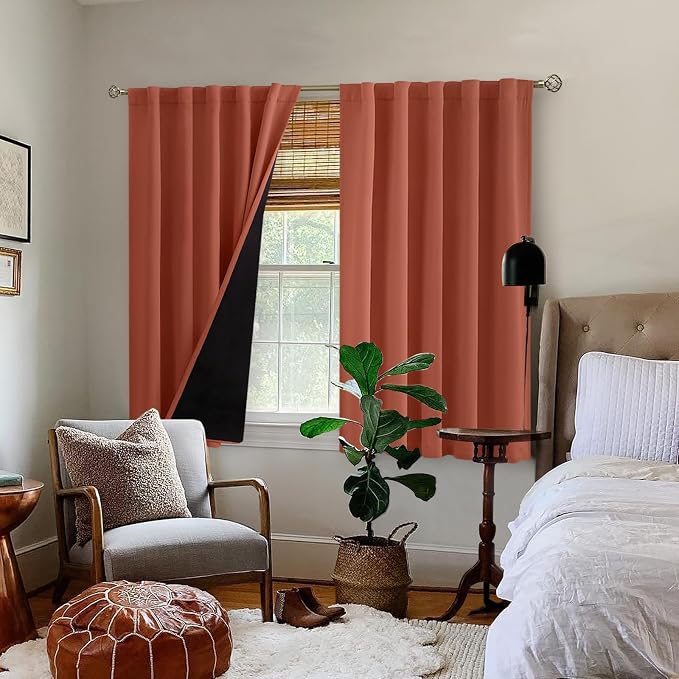 BGment Terracotta 100% Short Blackout Curtains - Image 9
