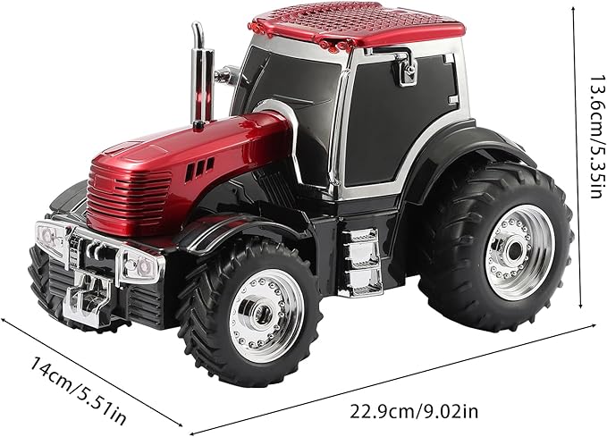 Tractor Head Bluetooth Speaker – unique Bluetooth car speaker with HD stereo, TWS pairing, LED party lights, portable wireless outdoor speaker, car model decoration, and a great gift for men (RED)