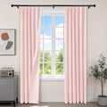 Etherealveil Baby Pink Pinch Pleated Blackout Curtains 2 Panels 40"x84" | Back by Etherealveil