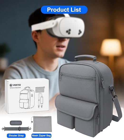 YRXVW Large Carrying Case for Meta Quest 3S/3/2, Compatible with BOBOVR & Kiwi Battery Head Straps, Waterproof & Drop-Resistant VR Travel Case for Accessories & Home Storage and Travel