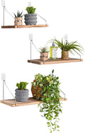 Floating Wall Shelves, Rustic Wood Wall Mounted Shelf Set of 3 | No Drill by MITIME
