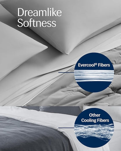 REST® Evercool® Cooling Comforter, King/Cali King, Blanket for Hot Sleepers, All Season Bedding for Night Sweats, Breathable Lightweight Duvet, 106x90 Inches, Cool Gray