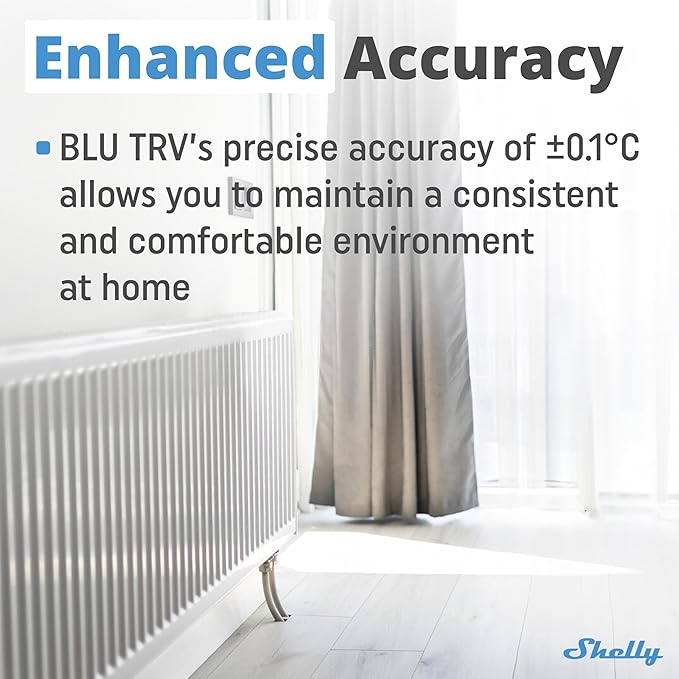 Shelly Blu TRV & Blu Gateway Gen3, Bluetooth-Operated Smart Thermostatic Valve, Smart Thermostatic Radiator Valve, Temperature Control, Home Automation, Compatible with Alexa, Google, Home Assistant