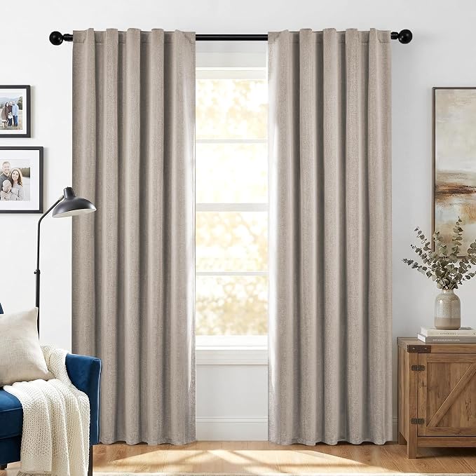 Deconovo Faux Linen 100% Blackout Curtains by Unknown