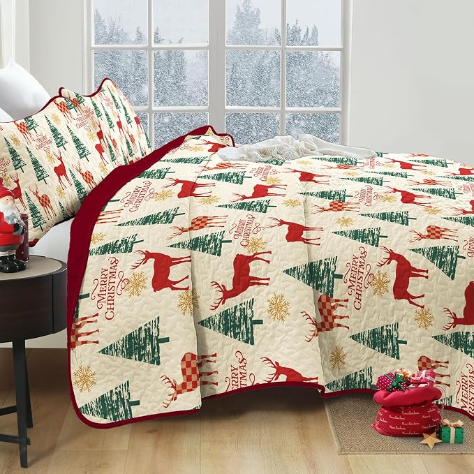 Dinjoy Quilt Set Queen Christmas - Image 6