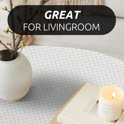 RAY STAR 18X96 Inch Shelf Liner for Kitchen Cabinets, Non-Adhesive Cabinet Liner Washable, PVC Drawer Liner for Dresser Non-Slip Bathroom (White Circle)(2 Roll)