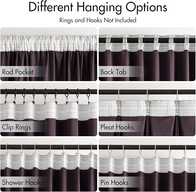 MIULEE Dark Purple Velvet Pinch Pleat Blackout Curtains W52 X L96 Inches | 2 - Image 3