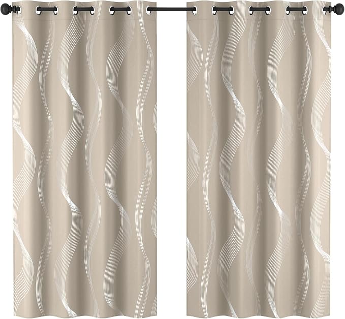 Deconovo Curtains for Living Room, Pattern Blackout Curtains 95 Inches Long | - Image 2