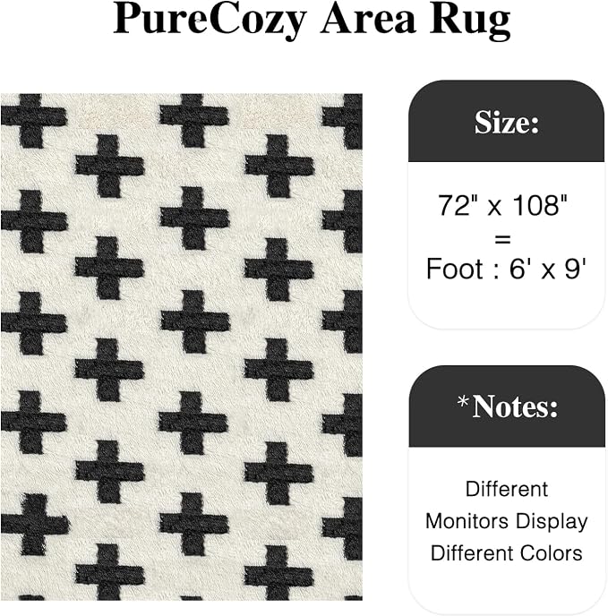 Soft Shag Rug 6x9 for Living Room High Pile Non-Slip Fluffy Carpet | Machine - Image 2