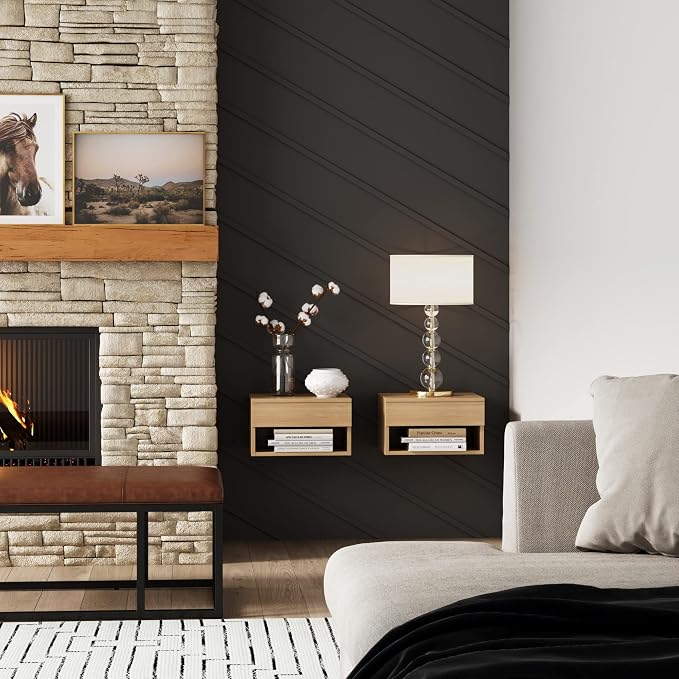 Nathan James Jackson Wall Mounted Floating Bedroom Nightstand - Image 3